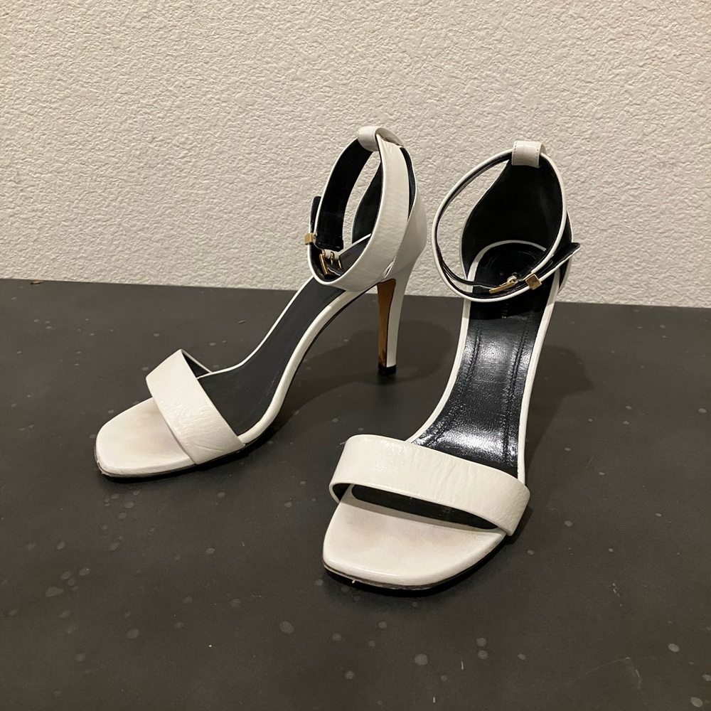 Celine Gray White Heel Sandals